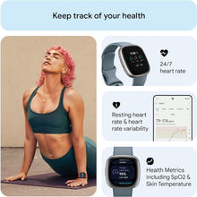 Buy Fitbit,Fitbit Versa 4 Smart Watch - Waterfall Blue/Platinum - Gadcet UK | UK | London | Scotland | Wales| Near Me | Cheap | Pay In 3 | Smart Watches