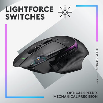 Logitech G502 X PLUS LIGHTSPEED Wireless RGB Gaming Mouse, HERO 25K Sensor, LIGHTFORCE Hybrid Switches, Compatible with PC/macOS/Windows - Black