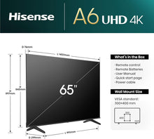 Hisense 65 Inch 4K Smart TV 65A6NTUK – Dolby Vision, Game Mode PLUS, Vidaa OS (2024 Model)