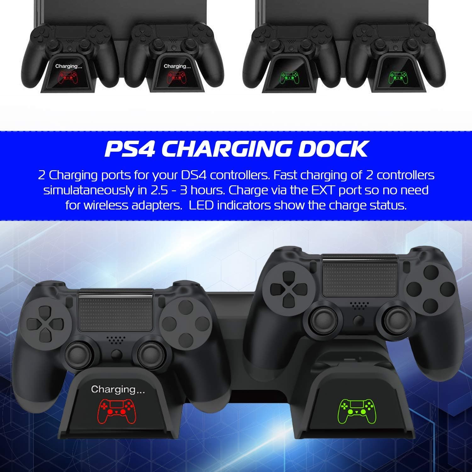 Buy ADZ,ADZ All-in-One PS4 Stand with Cooling Fan, Dual Controller Charger & 12-Game Rack - Compatible with PS4, PS4 Slim & Pro - Gadcet UK | UK | London | Scotland | Wales| Ireland | Near Me | Cheap | Pay In 3 | Video Game Console Accessories