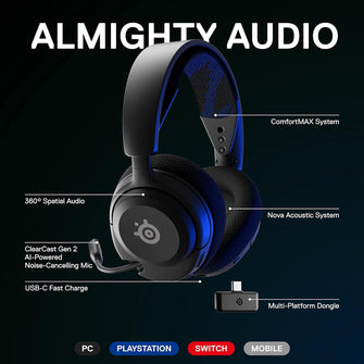 Buy SteelSeries,SteelSeries Arctis Nova 4P Wireless Multi-Platform Gaming Headset - Black - Gadcet UK | UK | London | Scotland | Wales| Ireland | Near Me | Cheap | Pay In 3 | Headphones & Headsets