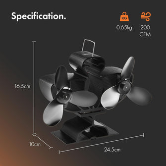 Buy VonHaus,VonHaus Stove Fan – Double Log Burner Fan with 6 Blades, Heat Powered Fan for Wood/Log Burners, Fireplaces, Stove Heaters – Silent Operation, Eco Friendly Circulation, Self Powered - Gadcet UK | UK | London | Scotland | Wales| Near Me | Cheap | Pay In 3 | Home & Garden