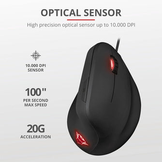 Buy Trust Gaming,Trust Gaming Mouse GXT 144 Rexx, Vertical Ergonomic Mouse, 250-10,000 DPI, 6 Programmable Buttons, Advanced Software, Adjustable RGB Lighting, USB Computer Mouse for PC, Laptop, Windows, Mac - Black - Gadcet UK | UK | London | Scotland | Wales| Near Me | Cheap | Pay In 3 | Keyboard & Mouse