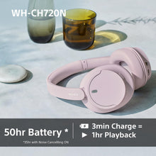 Sony WH-CH720N Wireless Bluetooth Noise Cancelling Over-Ear Headphones, Ambient Sound Mode, Lightweight Design, up to 50 hr battery life, iOS & Android - Blue