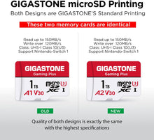 GIGASTONE 1TB Micro SD Card, Gaming Plus, Up to 150/120 MB/s, MicroSDXC Memory Card for Nintendo-Switch 1, SteamDeck, 4K UHD Video, UHS-I A1 V30 U3 C10 with Adapter