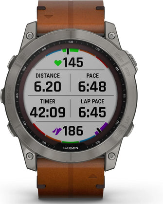 Buy Garmin,Garmin Fenix® 7X Sapphire Solar Edition Titanium with Chestnut Graphite Band Smartwatch - Gadcet UK | UK | London | Scotland | Wales| Ireland | Near Me | Cheap | Pay In 3 | Watches
