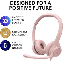 Buy Logitech,Logitech H390 Wired Headset - USB-A, Noise Cancelling Microphone, In-Line Controls, Stereo Sound, Compatible with PC/Laptop/Chromebook - Rose - Gadcet UK | UK | London | Scotland | Wales| Near Me | Cheap | Pay In 3 | Headphones & Earphones