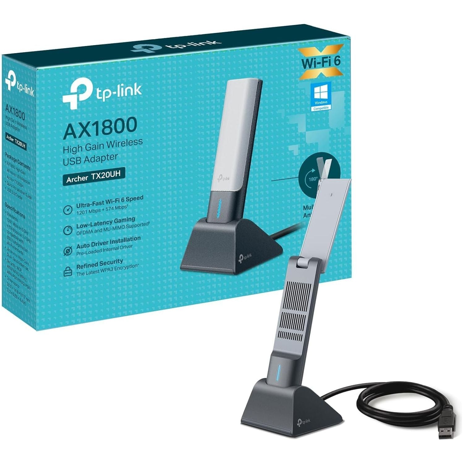 Buy TP-Link,TP-Link Archer TX20UH Wi-Fi 6 AX1800 USB Adapter, Dual-Band, Low-Latency Gaming, WPA3, Windows 10/11 Compatible - Gadcet UK | UK | London | Scotland | Wales| Near Me | Cheap | Pay In 3 | USB Adapters