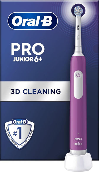 Buy Oral B,Oral-B Pro Junior Kids Electric Toothbrush, Gifts For Kids, 1 Toothbrush Head, 3 Modes With Kid-Friendly Sensitive Mode, For Ages 6+, 2 Pin UK Plug, Purple - Gadcet UK | UK | London | Scotland | Wales| Near Me | Cheap | Pay In 3 | Toothbrushes