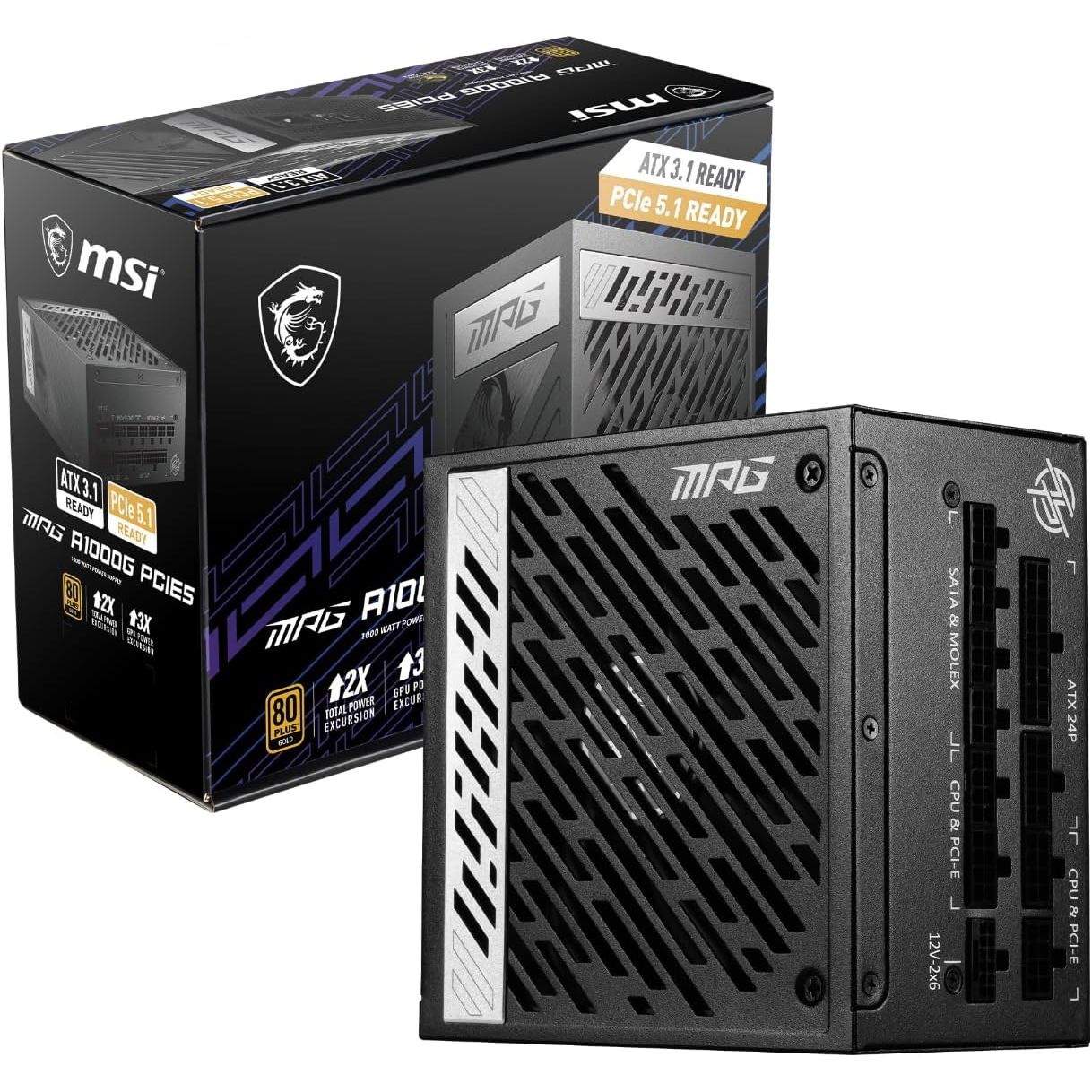 Buy MSI,MSI MPG A1000G PCIe5 Power Supply Unit – 1000W, Fully Modular ATX 3.0, 80 Plus Gold Certified, UK Plug – Black - Gadcet UK | UK | London | Scotland | Wales| Near Me | Cheap | Pay In 3 | Computer Power Supplies