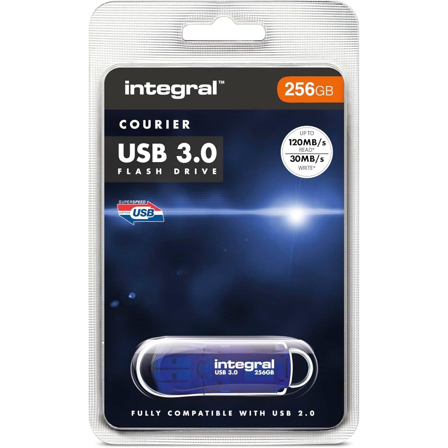 Buy Integral,Integral 256GB USB 3.2 Gen 1 Flash Drive – Courier Blue, Up to 120MB/s - Gadcet UK | UK | London | Scotland | Wales| Near Me | Cheap | Pay In 3 | USB Flash Drives