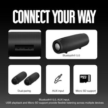 Juice BoomPRO-XL Bluetooth Speaker – 20W 360° Sound, 18-Hour Playback, IPX5 Splashproof – Black