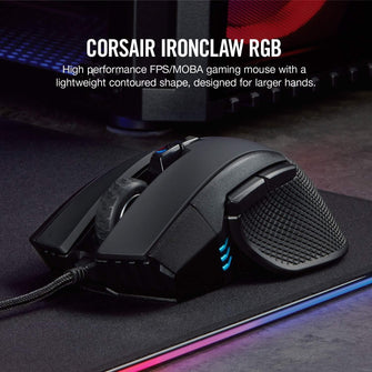 Buy CORSAIR,CORSAIR IRONCLAW RGB Wired FPS/MOBA Gaming Mouse – 18,000 DPI – 7 Programmable Buttons – Designed for Large Hands – iCUE Compatible – PC, Mac, PS5, PS4, Xbox – Black - Gadcet UK | UK | London | Scotland | Wales| Near Me | Cheap | Pay In 3 | Keyboard & Mouse