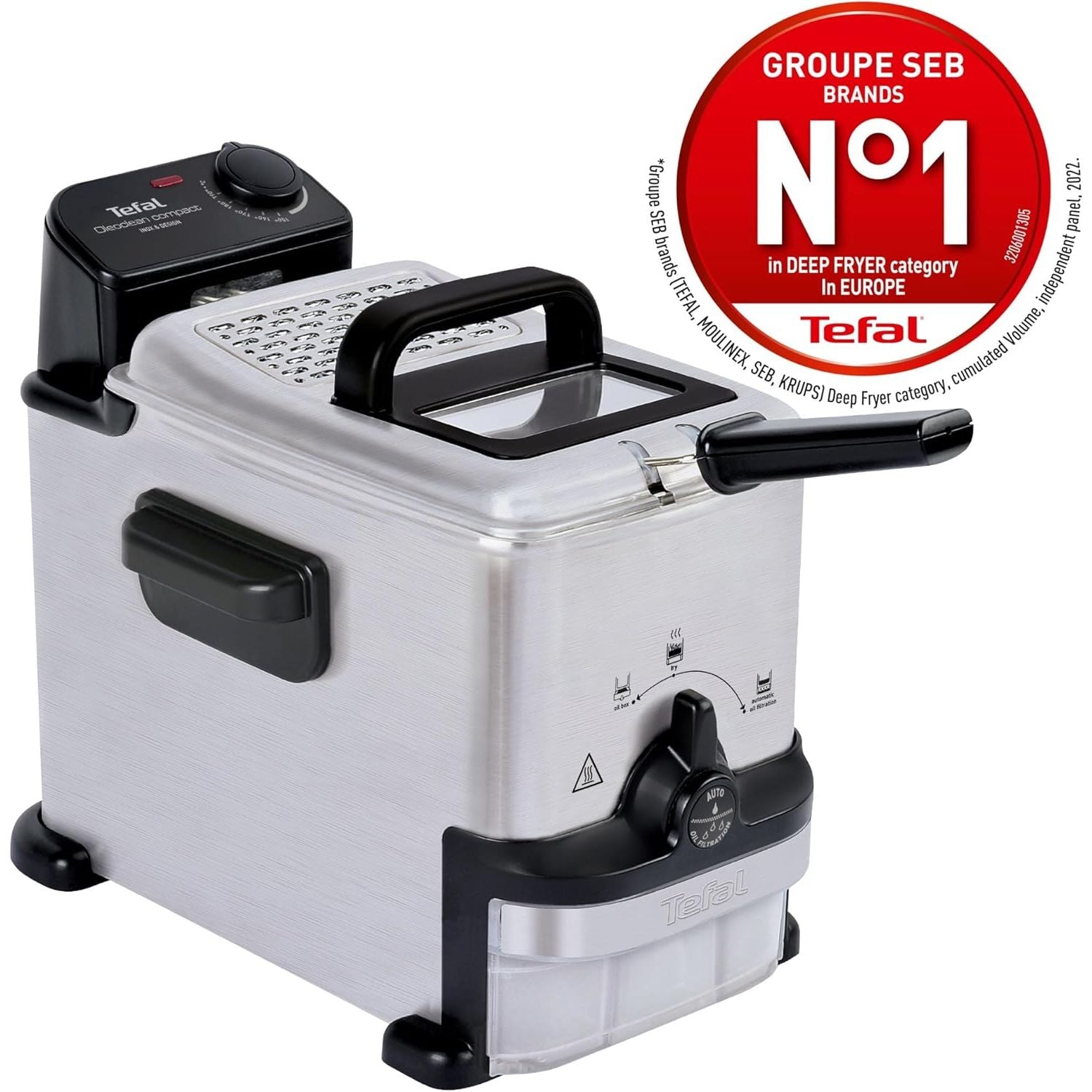 Buy Tefal,Tefal Compact Deep Fryer Oleo Clean 2L – Stainless Steel, Oil Filtration & Storage, 1500W (FR701640) - Gadcet UK | UK | London | Scotland | Wales| Near Me | Cheap | Pay In 3 | Deep Fryers