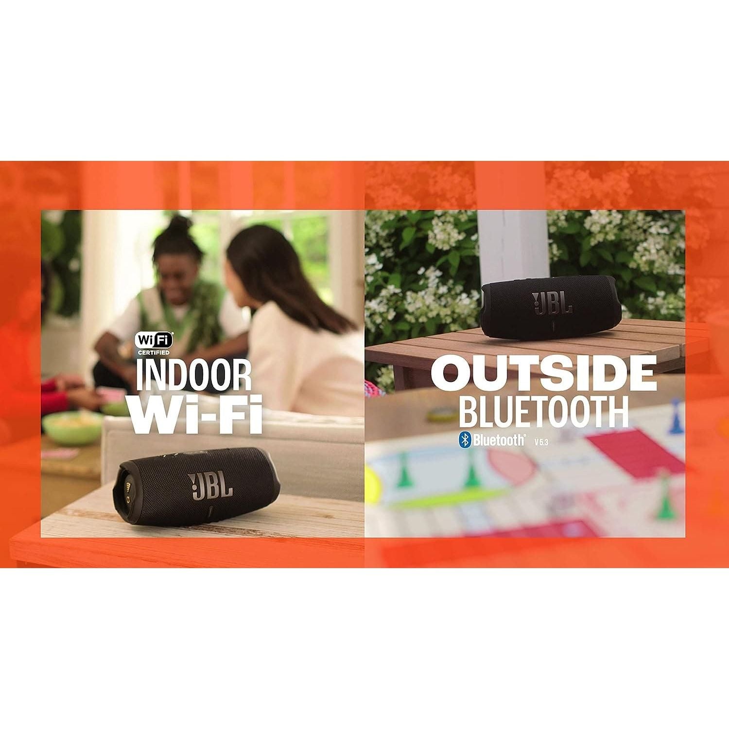 Buy JBL,JBL Charge 5 Wi-Fi - Portable Bluetooth Speaker - Wifi - IP67 Waterproof - Black - Gadcet UK | UK | London | Scotland | Wales| Ireland | Near Me | Cheap | Pay In 3 | Bluetooth Speakers