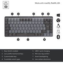 Buy Logitech,Logitech MX Mechanical Mini Wireless Illuminated Keyboard, Tactile Quiet Switches, Backlit, Bluetooth, USB-C, macOS, Windows, Linux, iOS, Android, Metal, QWERTY UK English Layout - Grey - Gadcet.com | UK | London | Scotland | Wales| Ireland | Near Me | Cheap | Pay In 3 | Keyboards