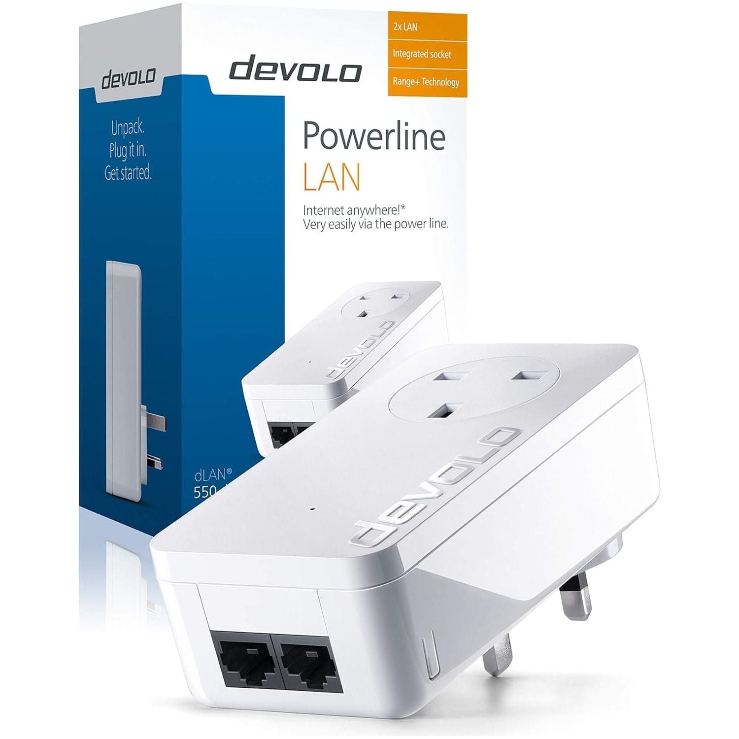Buy Devolo,Devolo Dlan 550 Duo+ Add-On Powerline Adapter (500 Mbps, 2x Lan Ports, Compact Housing, Lan, Powerline, Simple Lan Network From A Power Socket) - Gadcet UK | UK | London | Scotland | Wales| Near Me | Cheap | Pay In 3 | Network Cards & Adapters