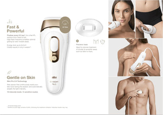 Buy Braun,Braun IPL Silk Expert Pro 5 Hair Removal - Permanent Hair Removal for Women & Men, 400,000 Flashes, Venus Razor, Premium Pouch, PL5137, White/Gold - Gadcet UK | UK | London | Scotland | Wales| Near Me | Cheap | Pay In 3 | Hair Removal