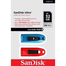 Buy SanDisk,SanDisk Ultra 32GB USB 3.0 Flash Drive - Up to 130MB/s Read, Twin Pack, Red/Blue - Gadcet UK | UK | London | Scotland | Wales| Near Me | Cheap | Pay In 3 | USB Flash Drives