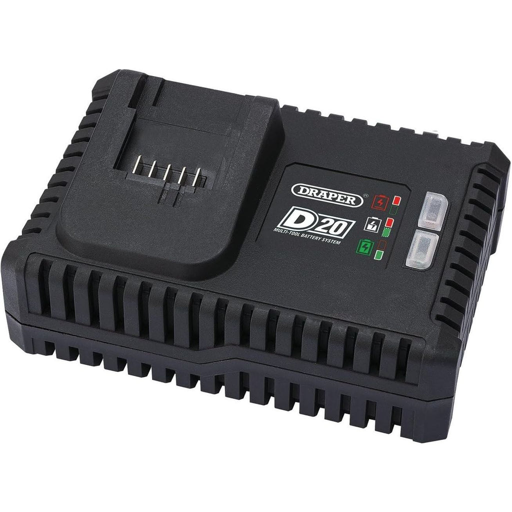 Draper 55913 D20 20V Fast Battery Charger – Quick Charging for D20 Pow ...