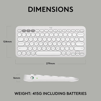 Buy Logitech,Logitech Pebble Keys 2 K380s, Multi-Device Bluetooth Wireless Keyboard with Customisable Shortcuts,Slim and Portable, Easy-Switch for Windows/macOS/iPadOS/Android/Chrome OS, QWERTY UK Layout, White - Gadcet UK | UK | London | Scotland | Wales| Ireland | Near Me | Cheap | Pay In 3 | Keyboards