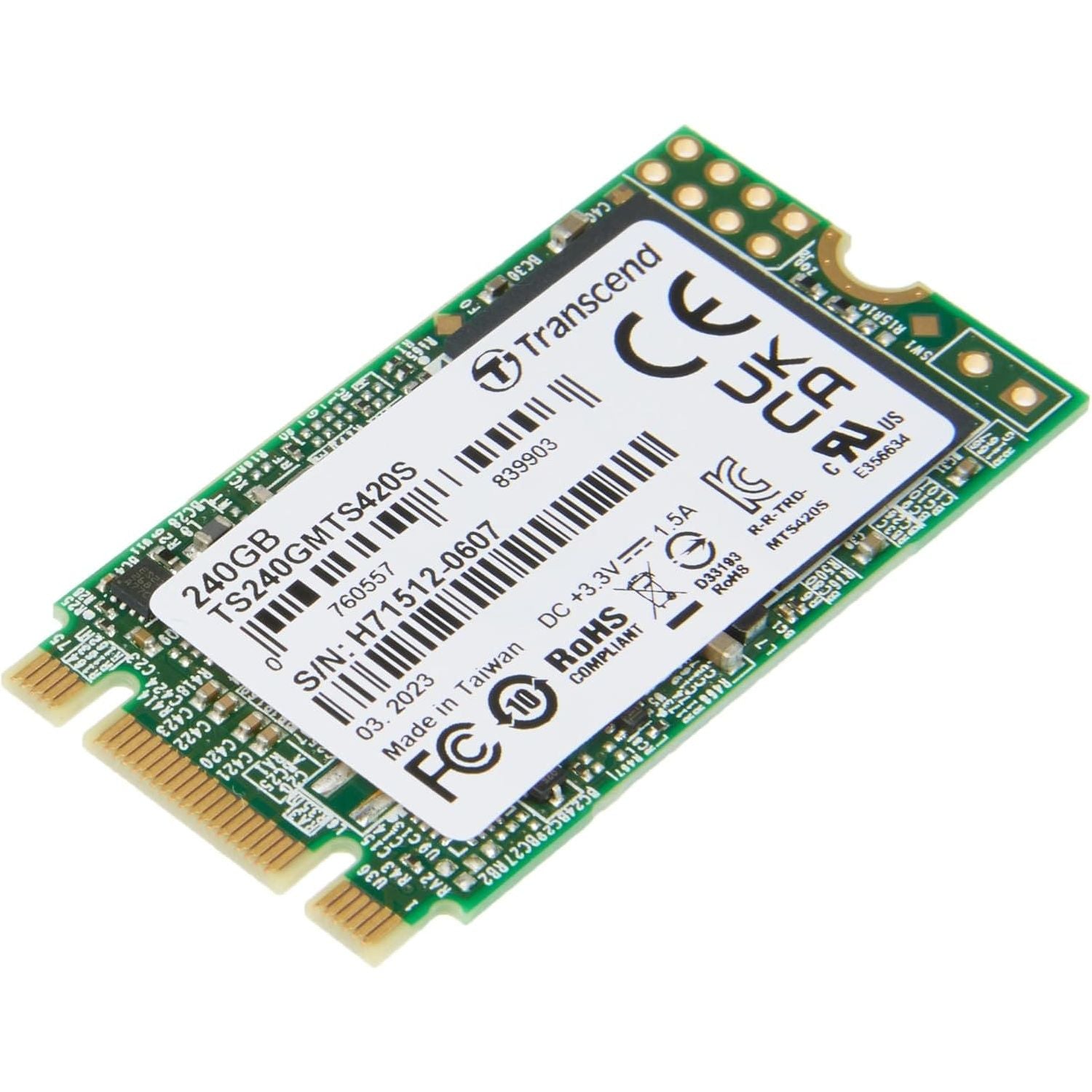 Buy Transcend,Transcend MTS420S 240 GB M.2 2242 SATA III 6 Gb/s Internal Solid State Drive (SSD) 3D TLC NAND (TS240GMTS420S) - Gadcet UK | UK | London | Scotland | Wales| Ireland | Near Me | Cheap | Pay In 3 | Computer Components