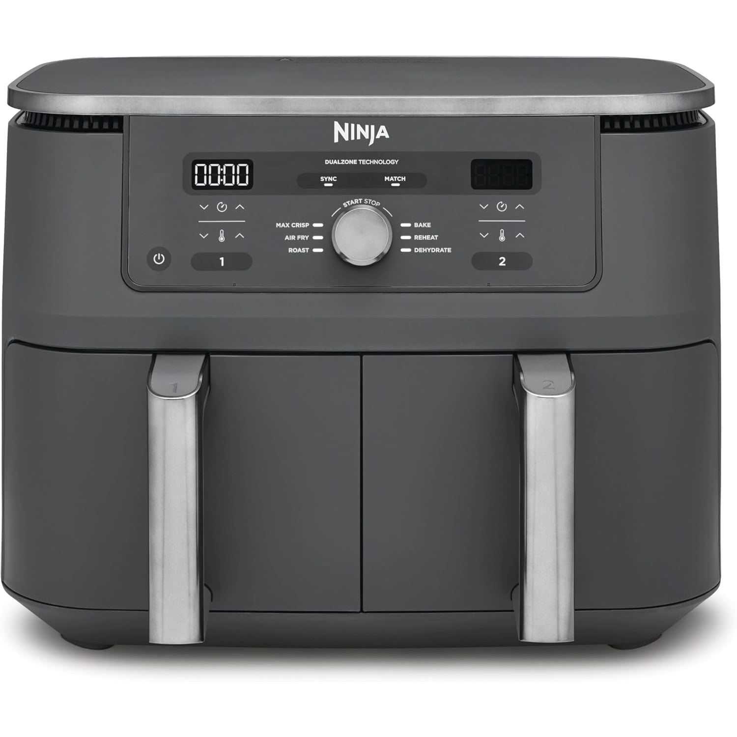 Buy Ecat Tech Ltd,Ninja MAX Dual Zone DZ400UK 9.5L Digital Air Fryer – 2 Drawers, 6-in-1, Air Fry, Max Crisp, Roast, Bake, Reheat, Dehydrate, Gun Metal Grey - Gadcet UK | UK | London | Scotland | Wales| Near Me | Cheap | Pay In 3 | Air Fryers