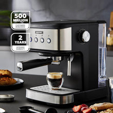 Buy GEEPAS,GEEPAS 20-Bar Espresso & Cappuccino Machine | Professional 1100W Coffee Maker with Milk Frother & 1.5L Tank – Stainless Steel - Gadcet UK | UK | London | Scotland | Wales| Near Me | Cheap | Pay In 3 | Espresso Machines
