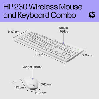 HP 230 Wireless Mouse and Keyboard Combo – White