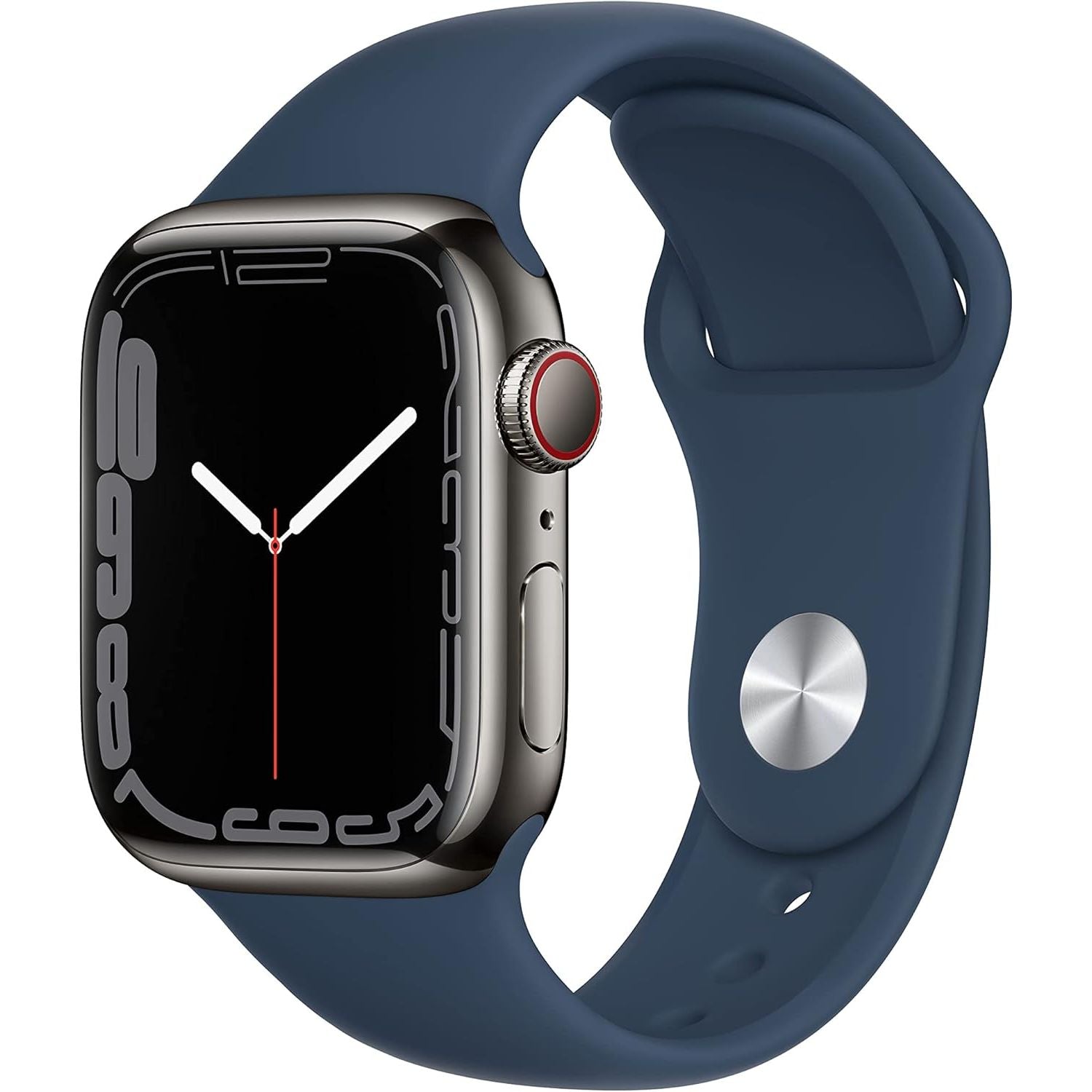 Buy Apple,Apple Watch Series 7 (GPS + Cellular, 41mm) Smart watch - Graphite Stainless Steel Case with Abyss Blue Sport Band - Gadcet UK | UK | London | Scotland | Wales| Near Me | Cheap | Pay In 3 | Smart Watches