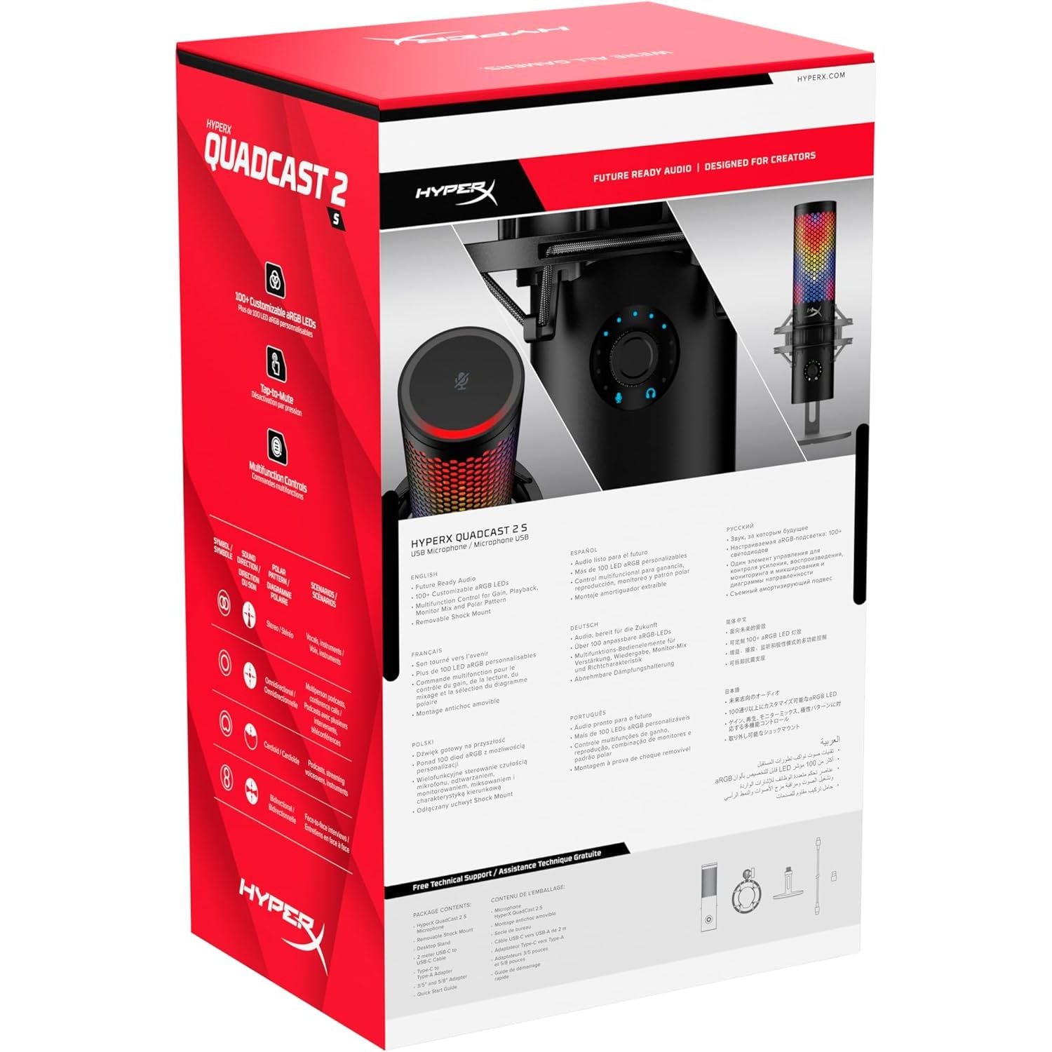 Buy HyperX,HyperX QuadCast S USB Microphone – RGB Lighting, Shock Mount, Onboard Controls, USB-C, for PC & Mac – Black - Gadcet UK | UK | London | Scotland | Wales| Near Me | Cheap | Pay In 3 | Microphones