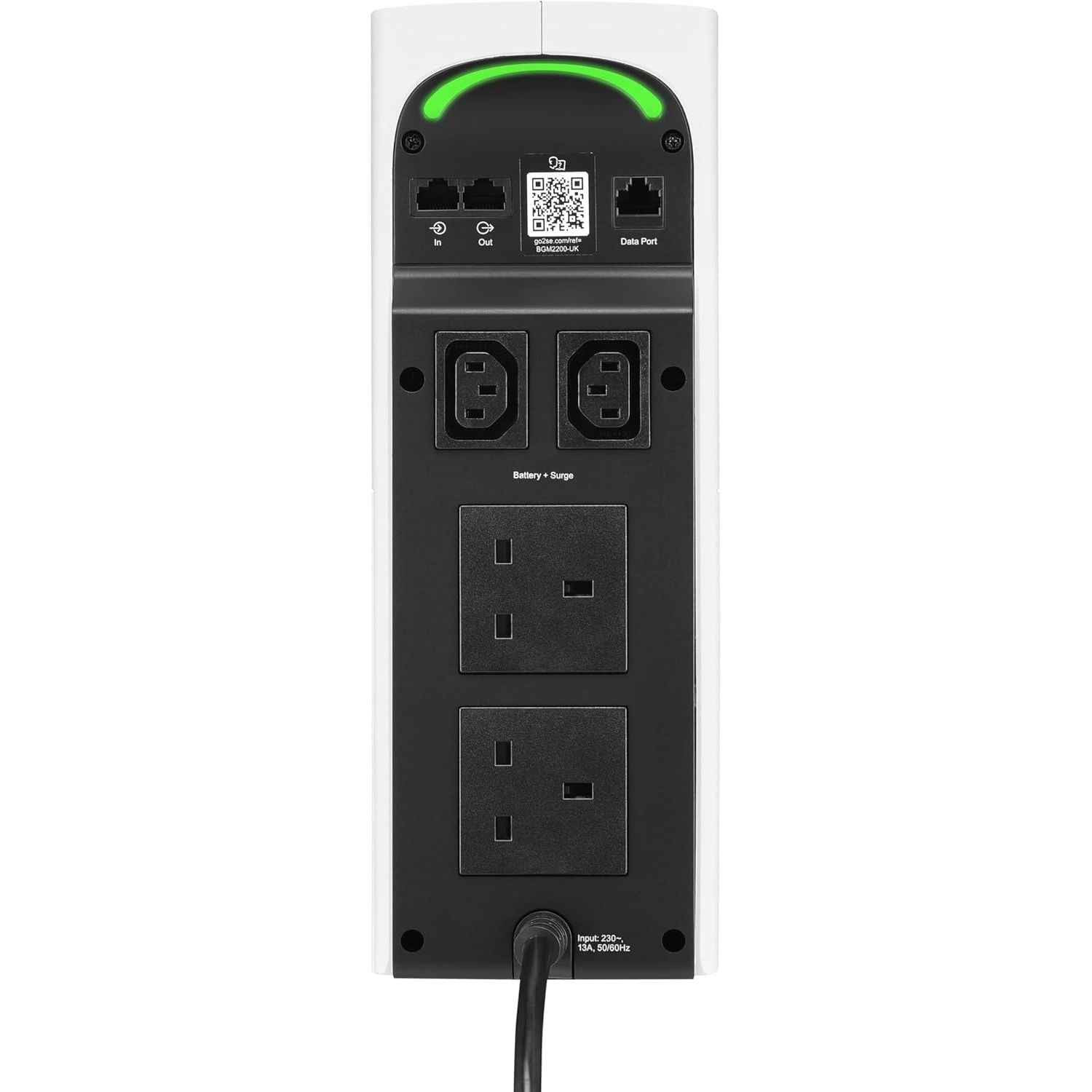 APC Gaming Back-UPS Pro 2200VA/1320W Pure Sine Wave UPS – RGB Lighting, UK Outlets, Arctic White – BGM2200-UK