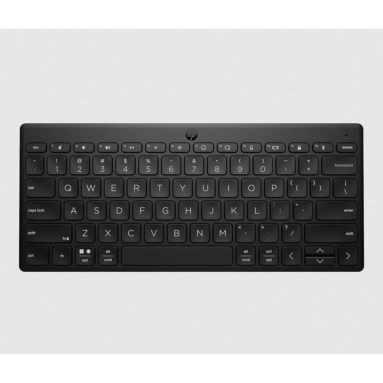 Buy HP,HP 350 Compact Bluetooth Keyboard. Connect up to 3 devices via Bluetooth 5.2, Multi-OS, with SMART shortcuts, dictation and emoji keys, made from 60% recycled materials, Black - Gadcet UK | UK | London | Scotland | Wales| Near Me | Cheap | Pay In 3 | Keyboard & Mouse