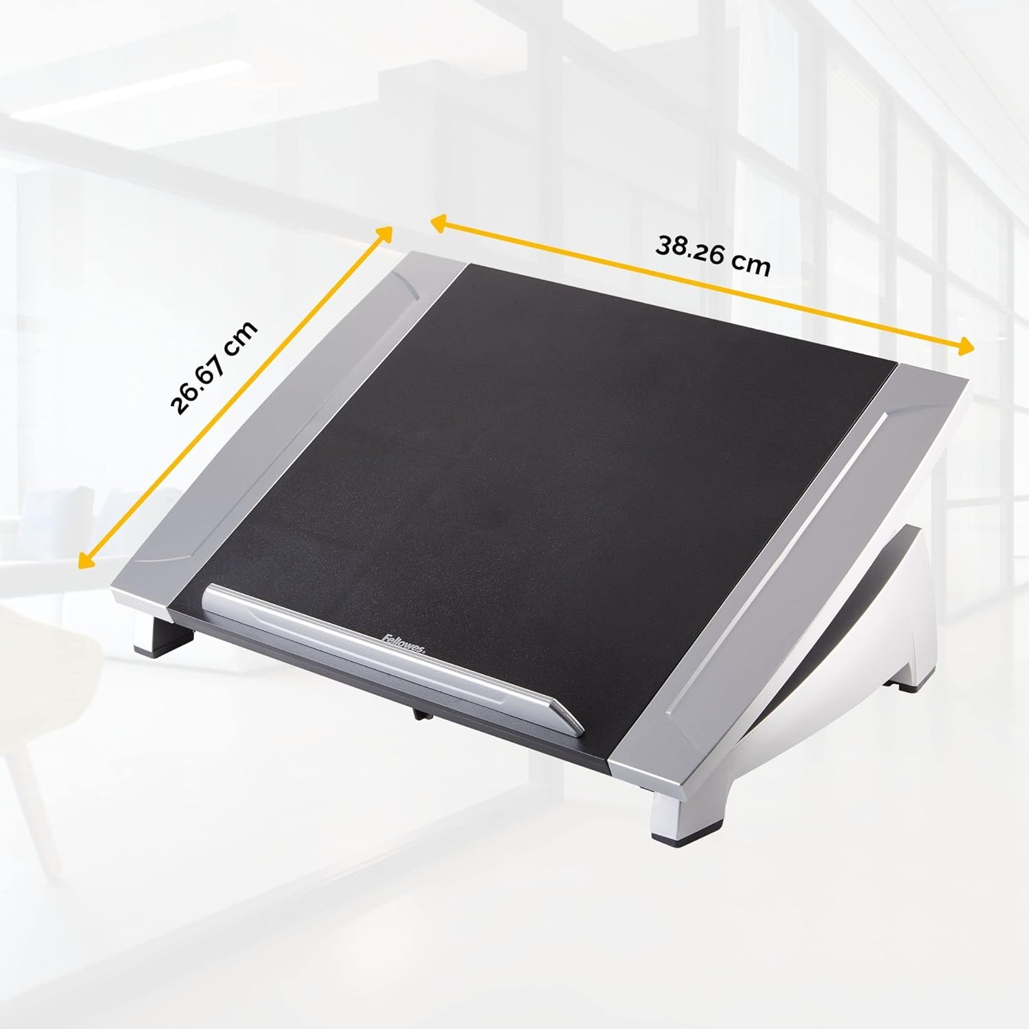 Buy FELLOWES,Fellowes Office Suites Laptop Stand - 6-Height Adjustable Portable Riser for 17" Laptops, 5KG Capacity, Black/Silver - Gadcet UK | UK | London | Scotland | Wales| Near Me | Cheap | Pay In 3 | Portable monitor