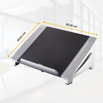 Buy FELLOWES,Fellowes Office Suites Laptop Stand - 6-Height Adjustable Portable Riser for 17" Laptops, 5KG Capacity, Black/Silver - Gadcet UK | UK | London | Scotland | Wales| Near Me | Cheap | Pay In 3 | Portable monitor