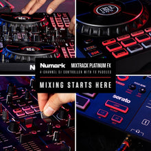 Buy Numark,Numark Mixtrack Platinum FX - 4-Deck DJ Controller with Mixer, Audio Interface, Jog Wheel Displays, and FX Paddles - Gadcet UK | UK | London | Scotland | Wales| Near Me | Cheap | Pay In 3 | DJ & VJ Equipment