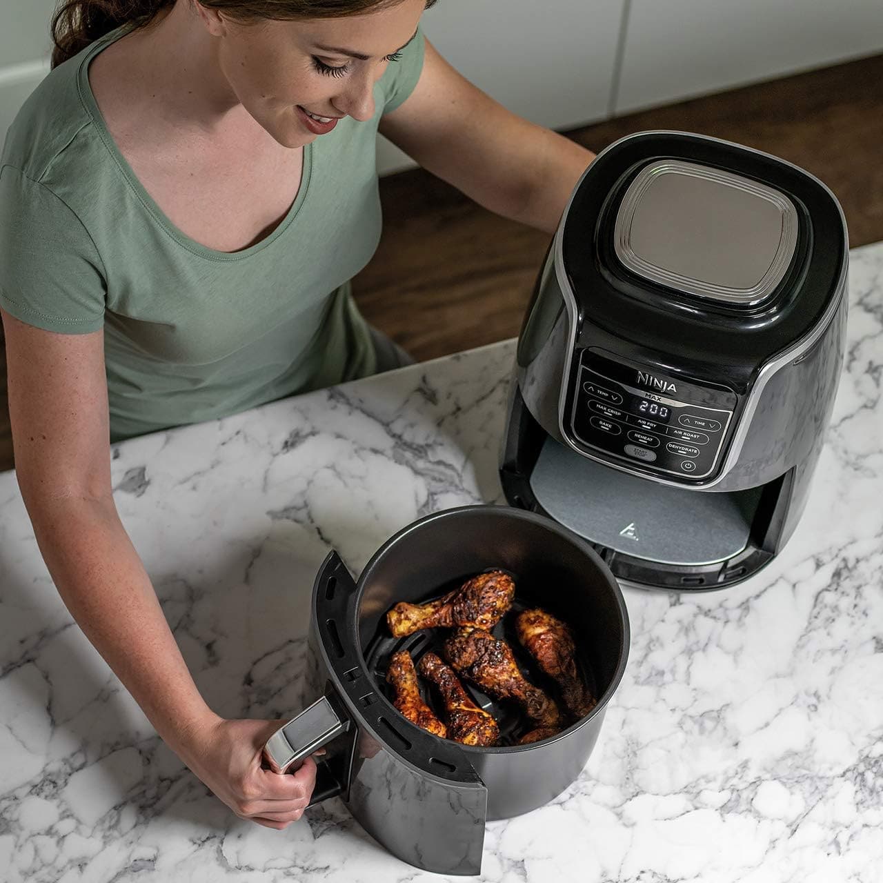 Buy Ninja,Ninja Air Fryer MAX, 5.2L, 6-in-1, Uses No Oil, Air Fry, Max Crisp, Roast, Bake, Reheat, Dehydrate, Family Size, Digital, Cook From Frozen, Non-Stick, Dishwasher Safe Basket, Grey & Black - Gadcet UK | UK | London | Scotland | Wales| Near Me | Cheap | Pay In 3 | Kitchen Appliances