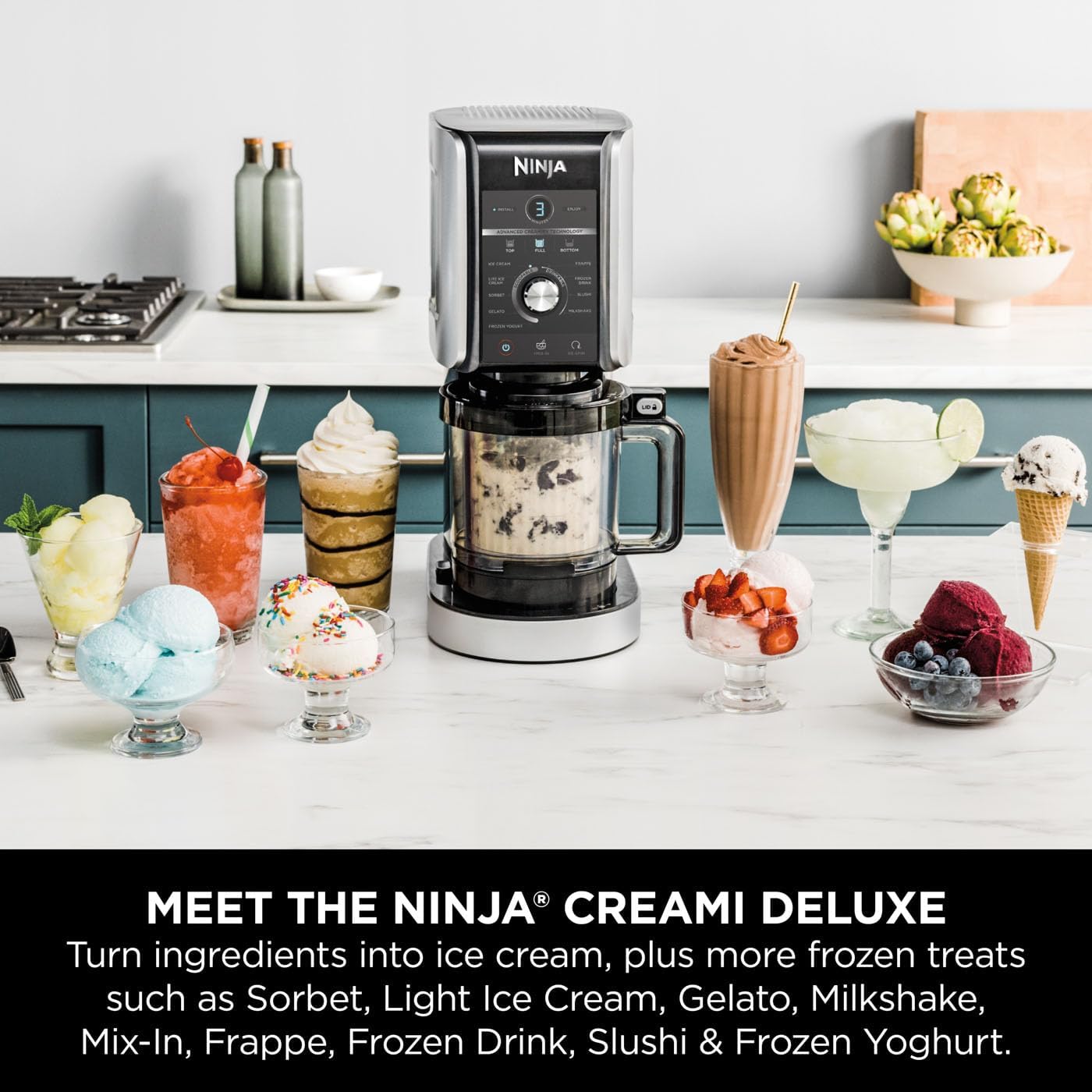 Buy NINJA,Ninja CREAMi Deluxe Ice Cream Maker - 10 Functions, 3 Tubs, 2-in-1 Flavour Option, Silver (NC501UK) - Gadcet UK | UK | London | Scotland | Wales| Near Me | Cheap | Pay In 3 | Ice Cream Makers