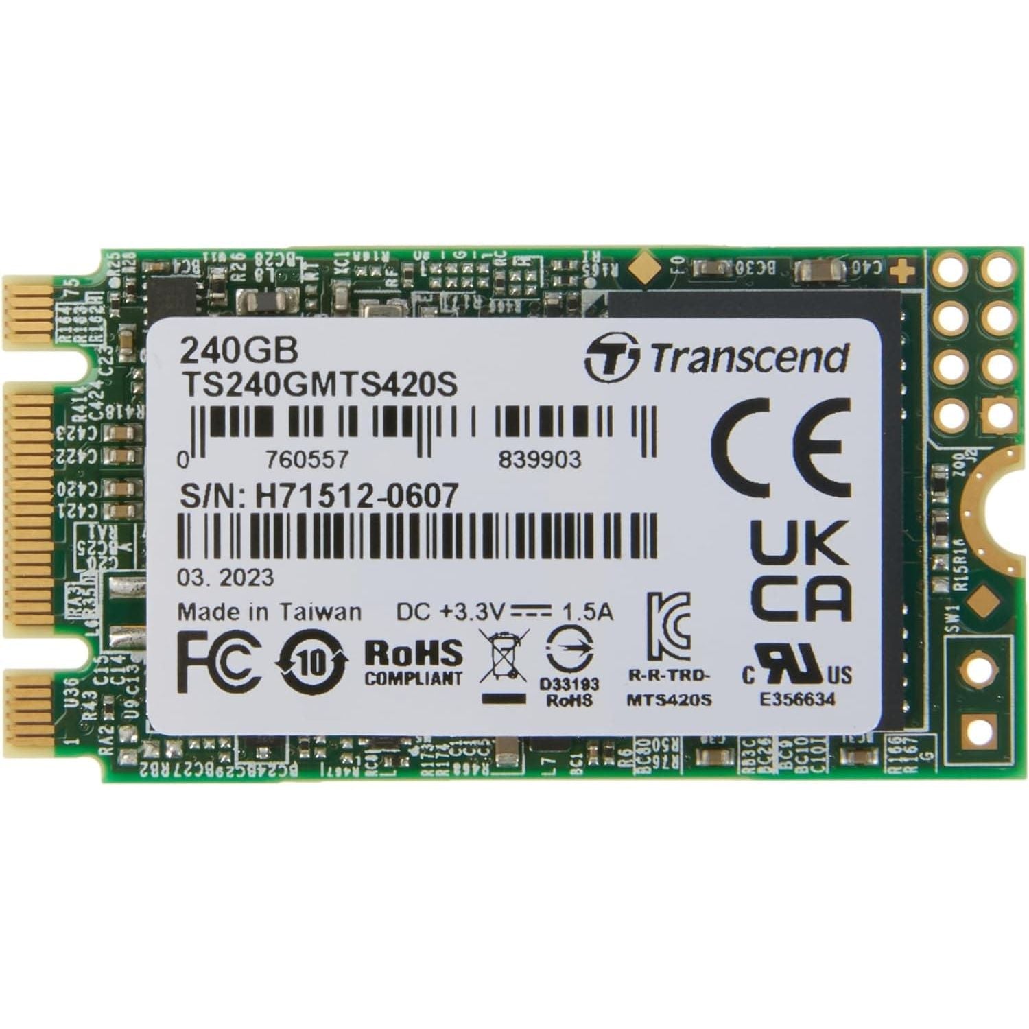 Buy Transcend,Transcend MTS420S 240 GB M.2 2242 SATA III 6 Gb/s Internal Solid State Drive (SSD) 3D TLC NAND (TS240GMTS420S) - Gadcet UK | UK | London | Scotland | Wales| Ireland | Near Me | Cheap | Pay In 3 | Computer Components