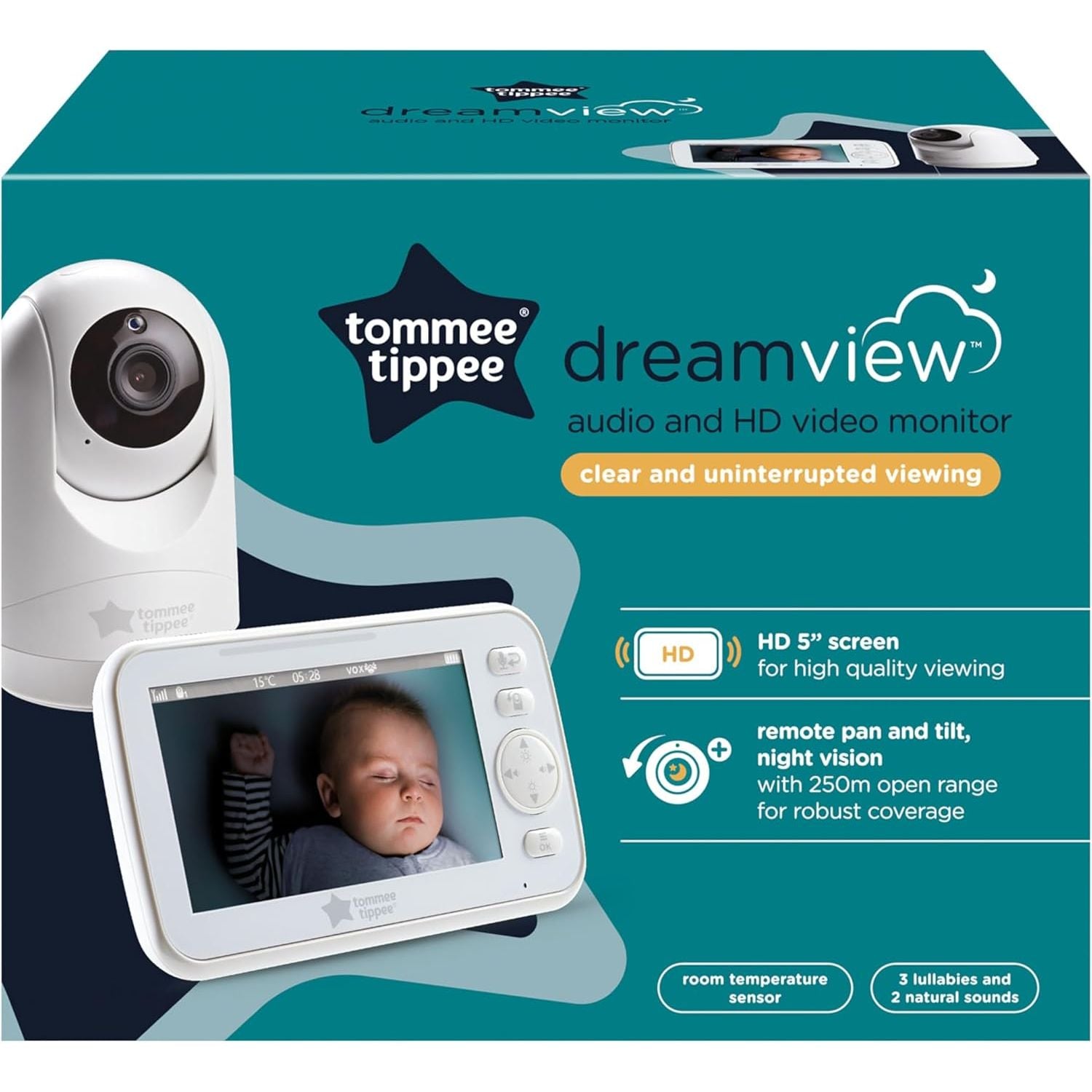 Buy Tomme Tippee,Tommee Tippee Dreamview Audio & HD Baby Monitor – 5″ Portable Parent Unit - Gadcet UK | UK | London | Scotland | Wales| Near Me | Cheap | Pay In 3 | Audio & Video Baby Monitors