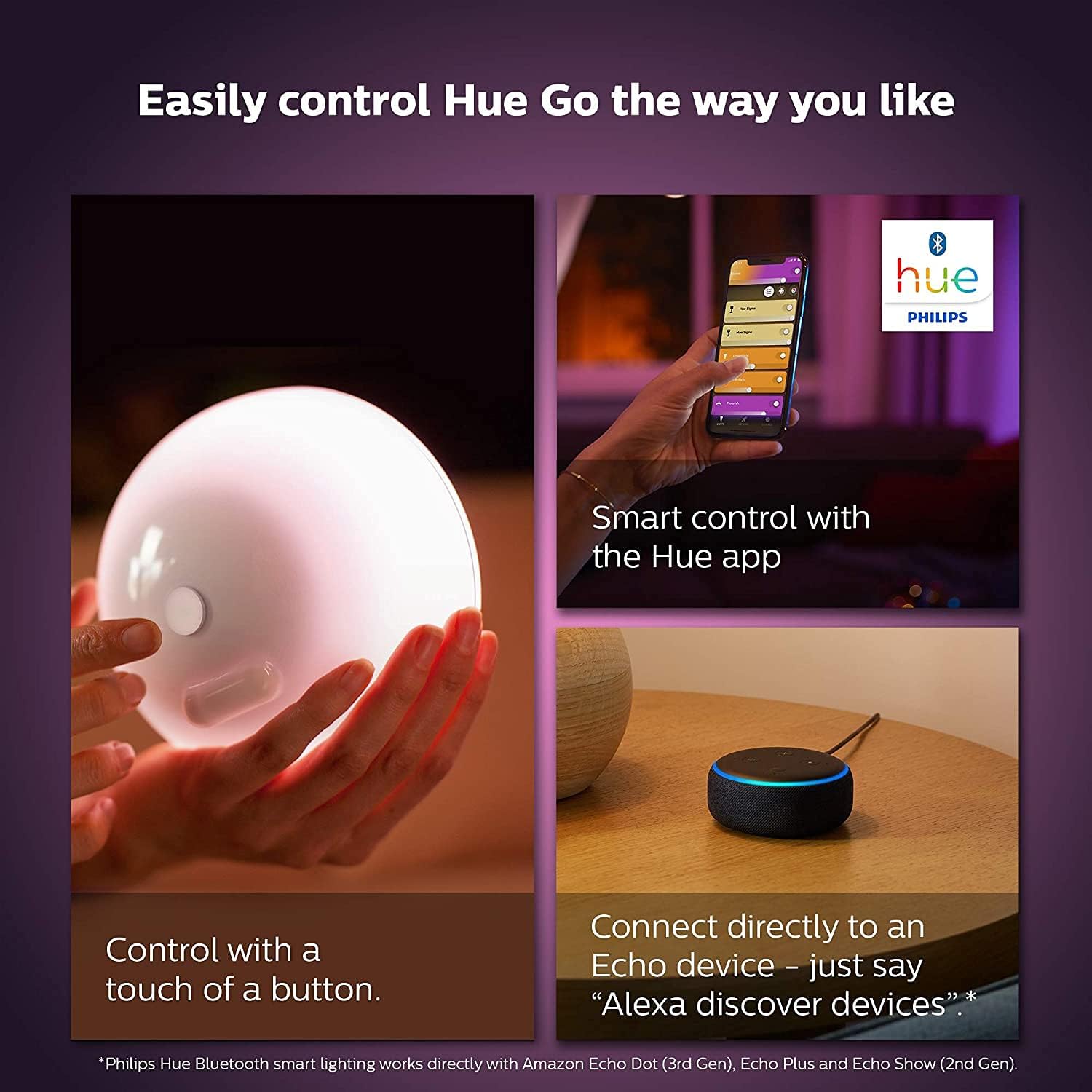 Buy Philips,Philips Hue Go 2.0 Smart Portable Light – White & Colour Ambiance, Bluetooth, Works with Alexa & Google Assistant – Energy Class A (1-Pack) - Gadcet UK | UK | London | Scotland | Wales| Near Me | Cheap | Pay In 3 | Lighting Accessories