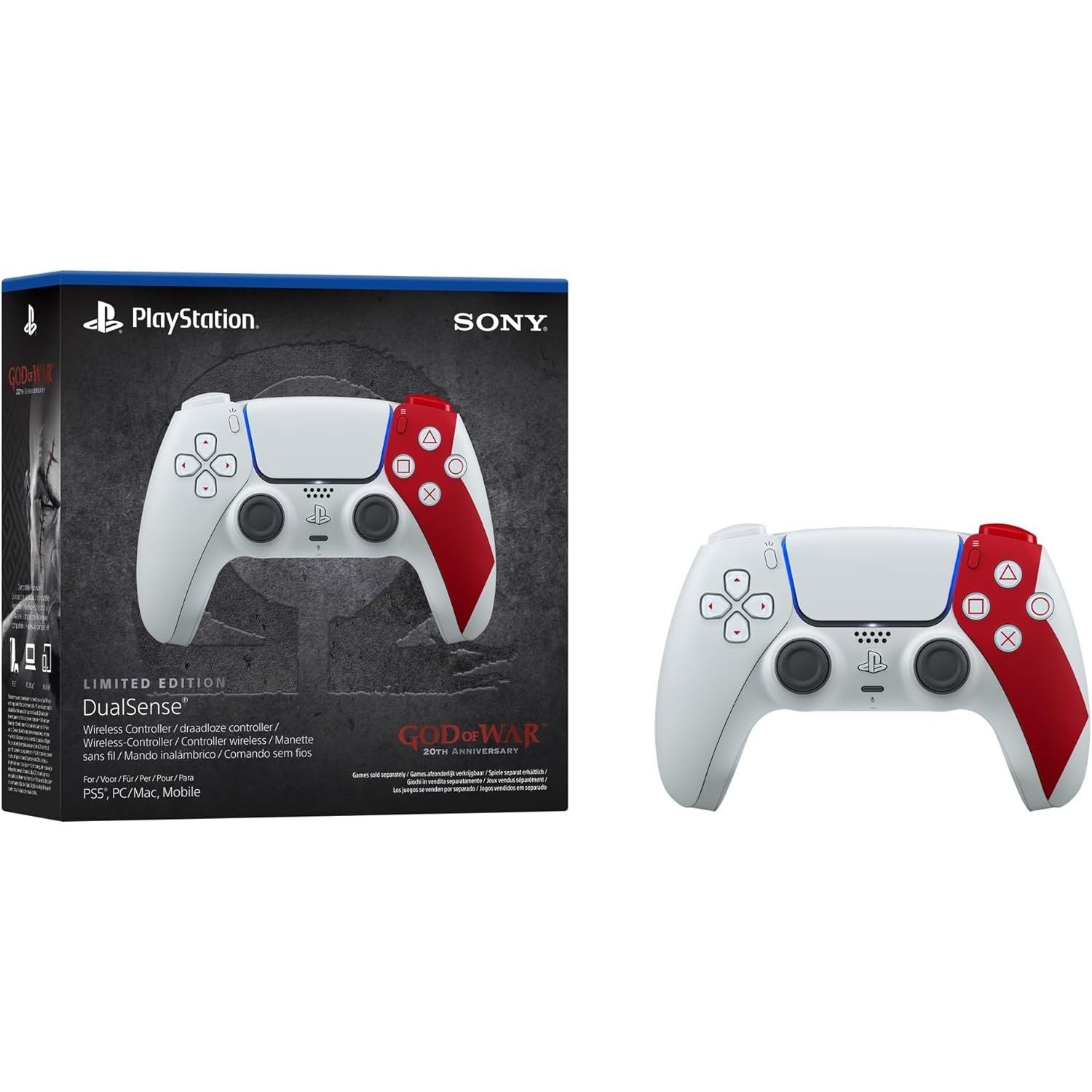 Buy PlayStation,PlayStation 5 DualSense Wireless Controller – God of War™ 20th Anniversary Limited Edition - Gadcet UK | UK | London | Scotland | Wales| Near Me | Cheap | Pay In 3 | Home Game Console Accessories
