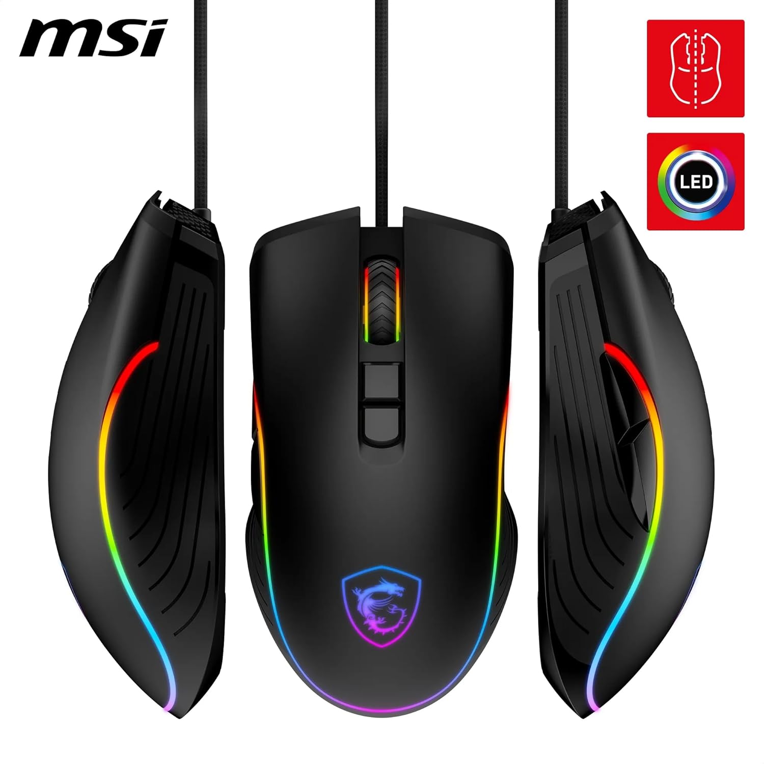 Buy MSI,MSI FORGE GM300 Gaming Mouse – 7200 DPI Optical Sensor, Symmetrical Design, 7 Buttons, 10M+ Click Switches, RGB LED, Wired - Gadcet UK | UK | London | Scotland | Wales| Near Me | Cheap | Pay In 3 | Keyboard & Mouse