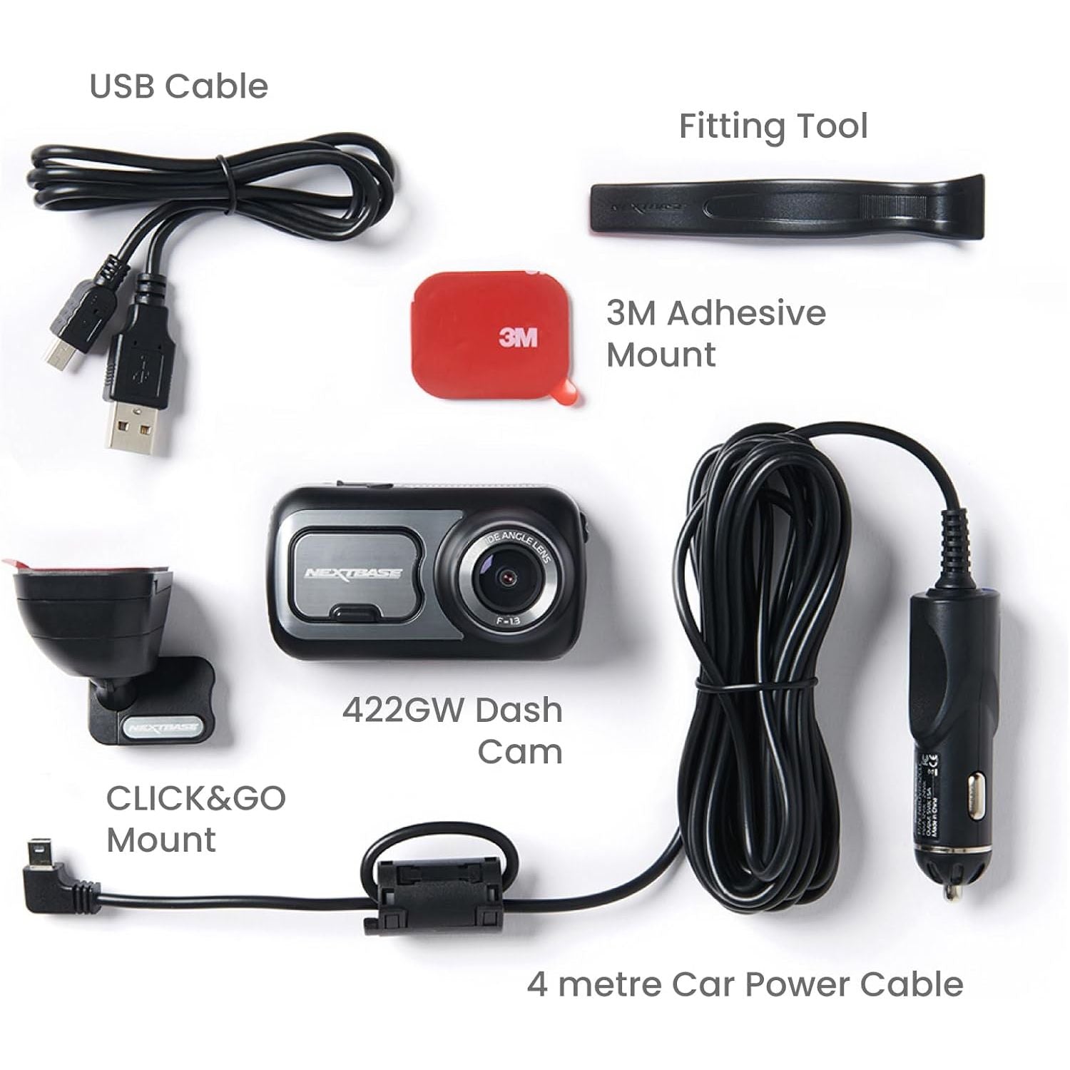 Nextbase 422GW Dash Cam – 2K 1440p, 140° Wide Angle Front Camera – Wi-Fi, 10Hz GPS, Bluetooth – Parking Mode, Voice Control, Night Vision, Polarising Filter Compatible
