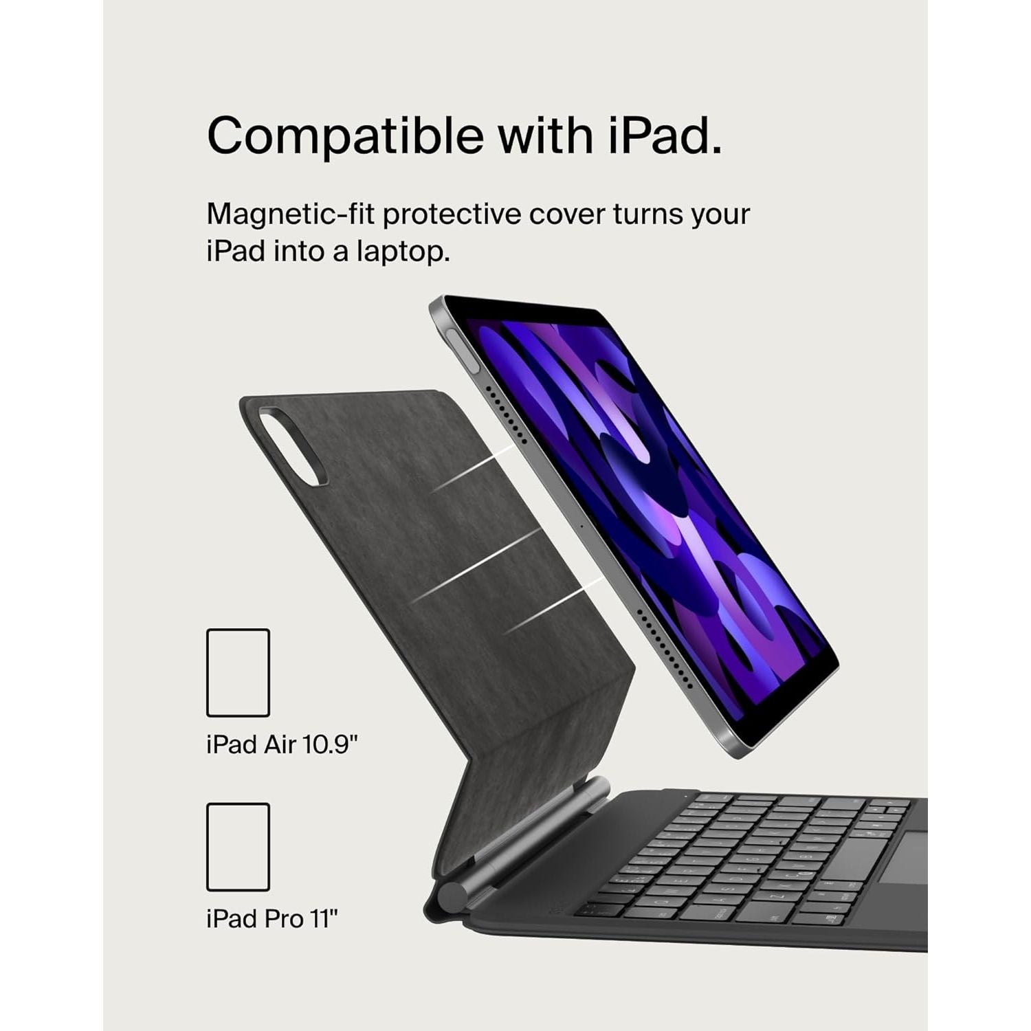 Buy Cashtro Ltd,Belkin iPad Pro 13 inch (M4) 2024 Keyboard Case - Black - Gadcet UK | UK | London | Scotland | Wales| Near Me | Cheap | Pay In 3 | Keyboard Trays & Platforms