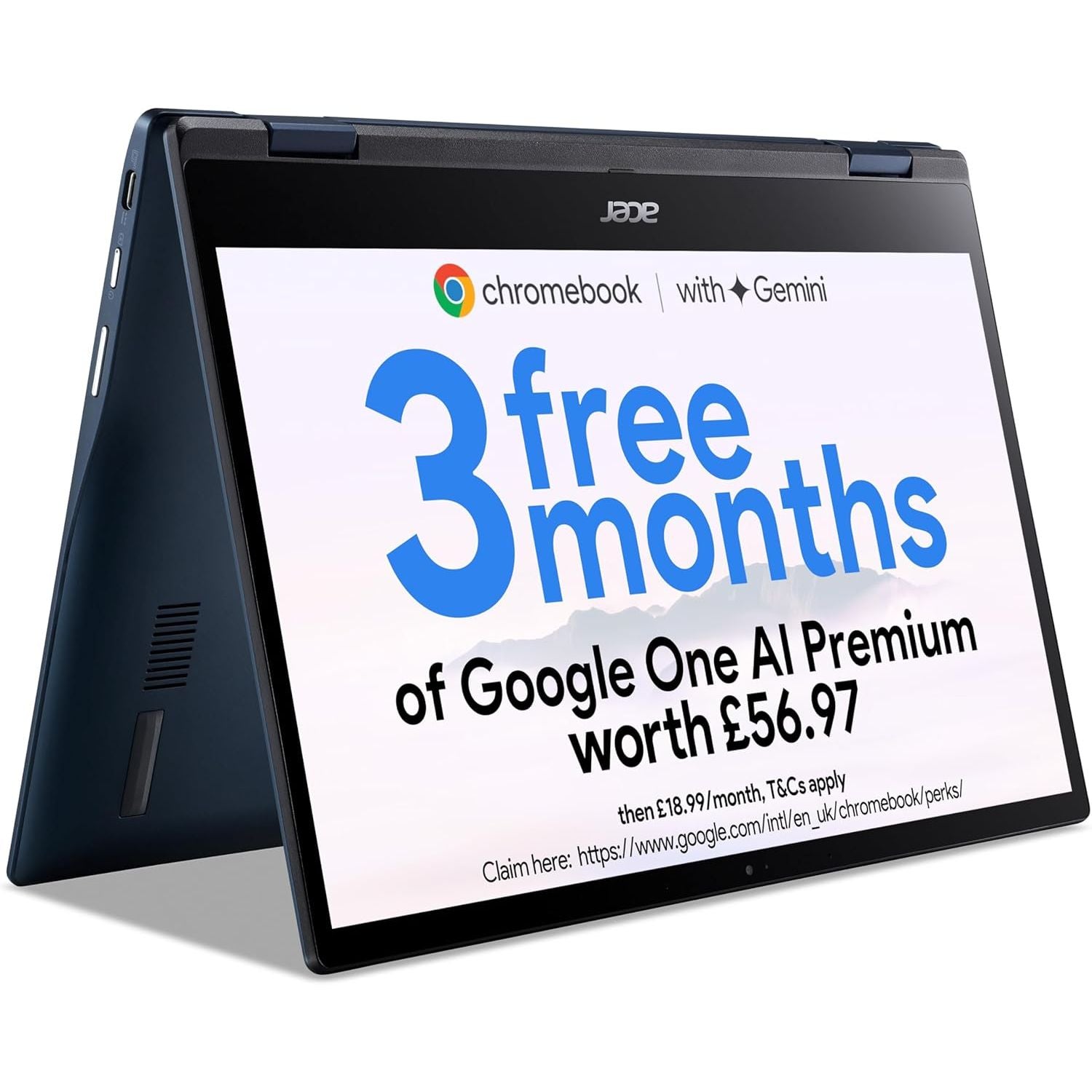 Buy Acer,Acer Chromebook Spin 513 CP513-1H – 13.3" Full HD Touchscreen 2-in-1 Laptop, Qualcomm SC7180, 8GB RAM, 64GB eMMC, Chrome OS – Blue - Gadcet UK | UK | London | Scotland | Wales| Near Me | Cheap | Pay In 3 | Laptops