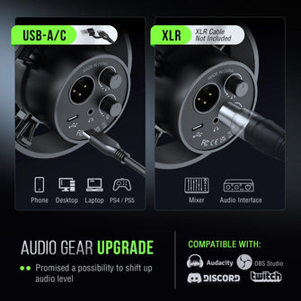 FIFINE K688 Podcast Microphone Kit – USB/XLR Dynamic Mic with Boom Arm, Mute Button, 3.5mm Jack – for Recording, Streaming, PC & XLR Mixers