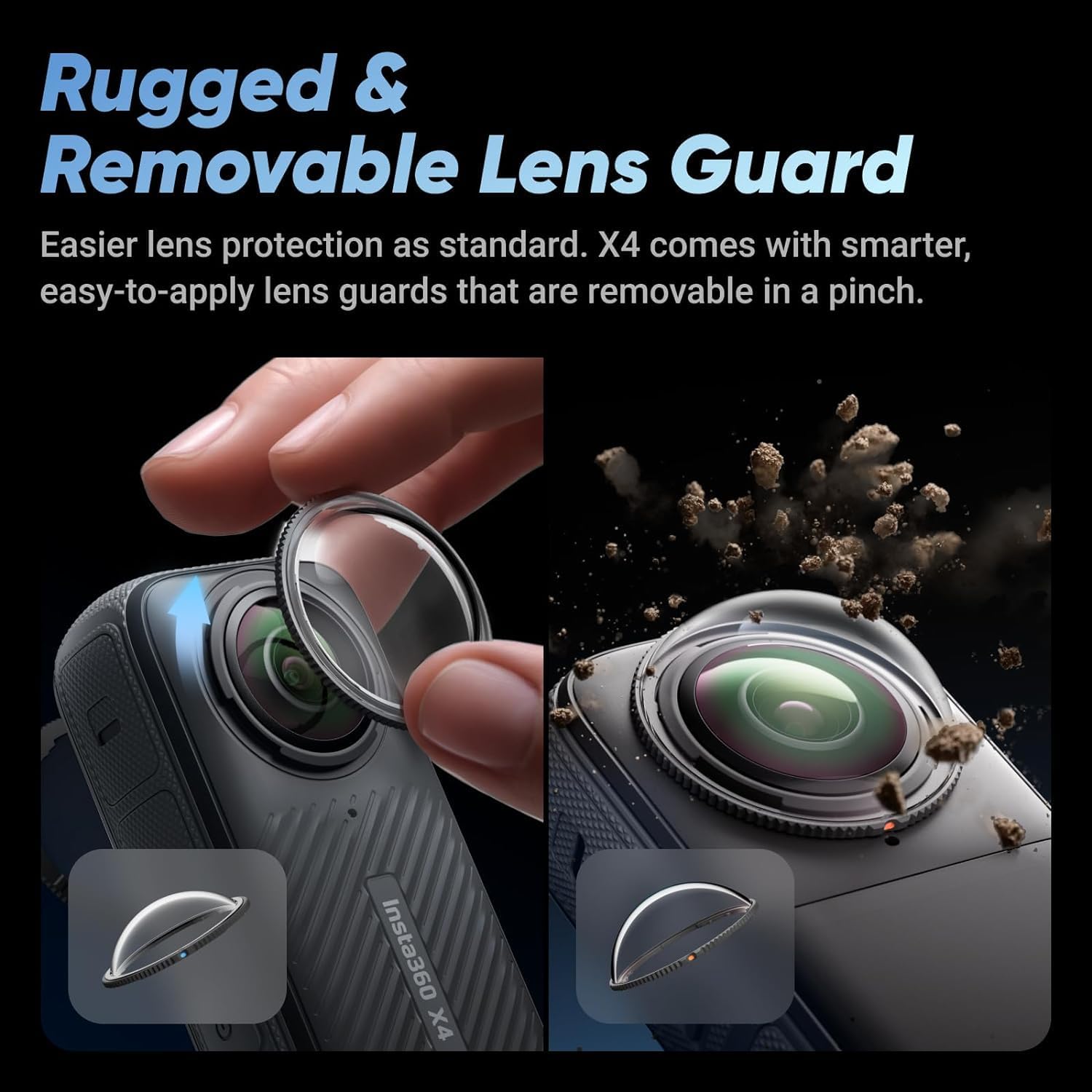 Buy Insta360,Insta360 X4 8K Waterproof 360 Action Camera - 4K Wide-Angle Video, Removable Lens Guards, 135 Min Battery Life, AI Editing, Stabilization, for Sports & Outdoor - Gadcet UK | UK | London | Scotland | Wales| Near Me | Cheap | Pay In 3 | Action Video Cameras