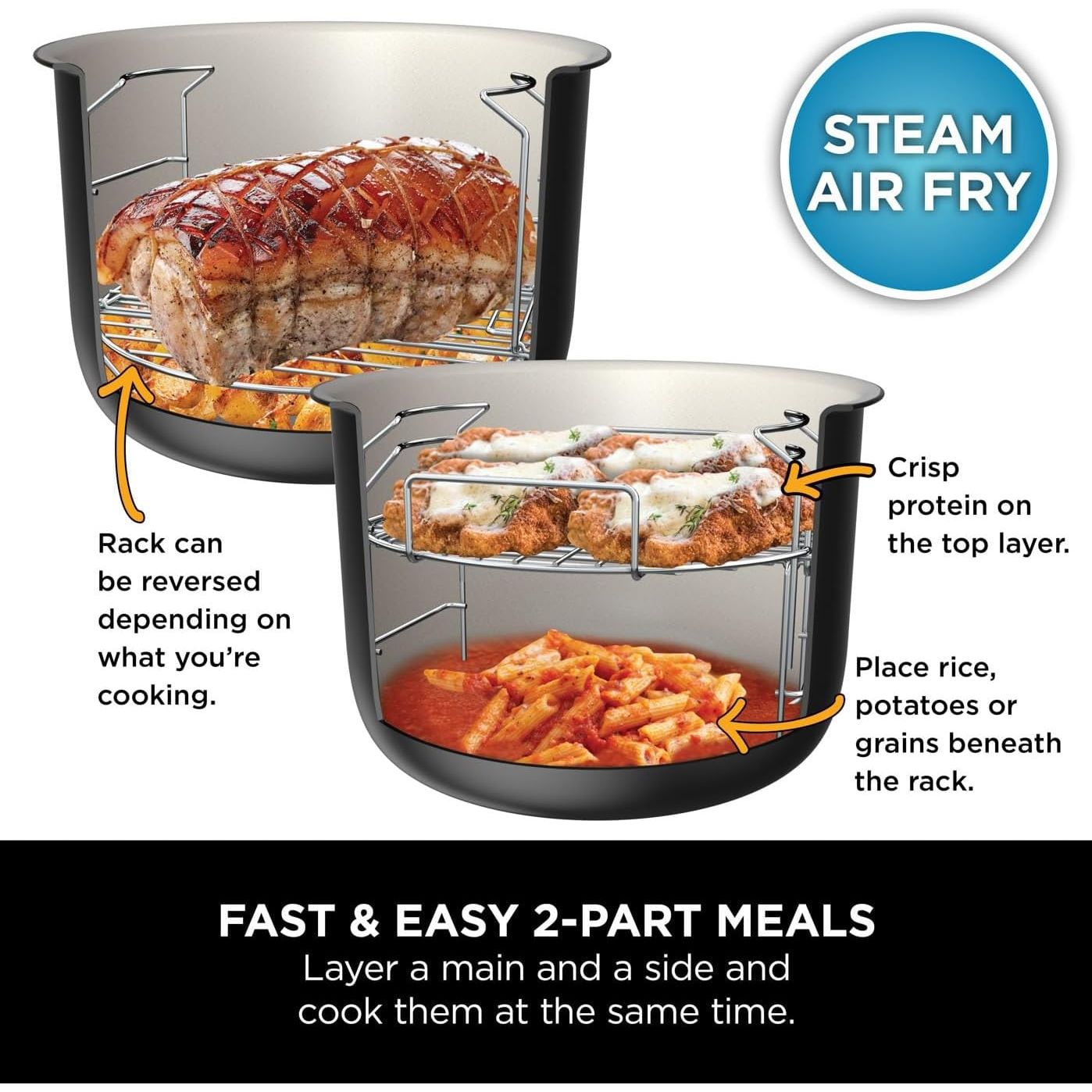 Buy Ninja,Ninja Foodi 11-in-1 SmartLid Multi-Cooker, 6L, Electric Pressure Cooker & Air Fryer, Reversible Rack, 4 Portions, Dishwasher Safe, Stainless Steel/Black (OL550UK) - Gadcet UK | UK | London | Scotland | Wales| Near Me | Cheap | Pay In 3 | Pressure Cookers