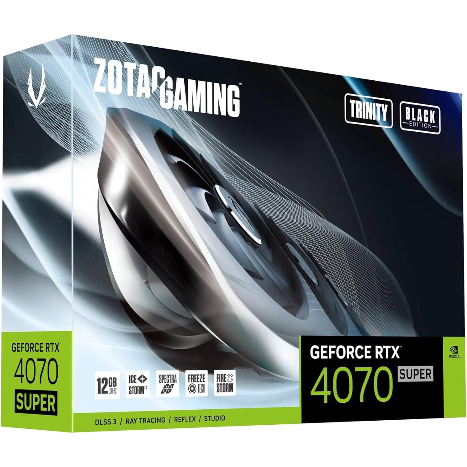 Buy Zotac,Zotac GeForce RTX 4070 SUPER Trinity Black Edition - 12GB Graphics Card - Gadcet UK | UK | London | Scotland | Wales| Near Me | Cheap | Pay In 3 | Video Cards & Adapters